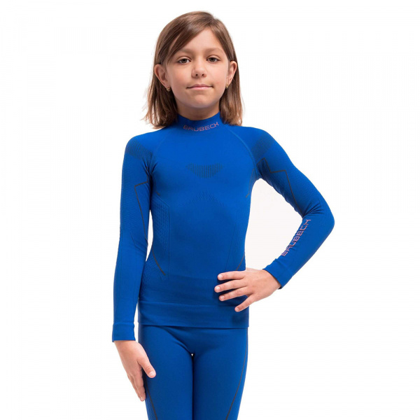 Термобелье для девочек Brubeck футболка с длинным рукавом THERMO кобальтовая 140-146
