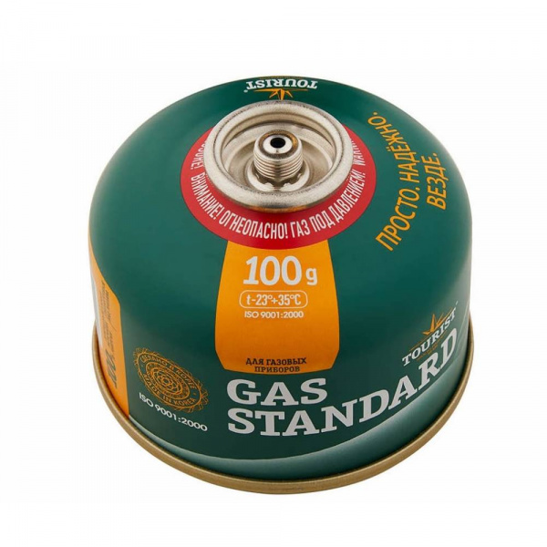 Баллон газовый резьбовой Tourist Standard 100г, комплект 4шт.